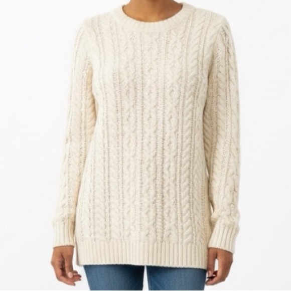 J. Jill Sweaters - NWT J.Jill Chenille Cable Knit Sweater Pullover Cozy Fall Sweater in Bone S